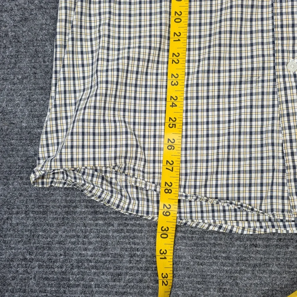 Wrangler Hero Button Down Shirt Men's‎ Size XL Navy Yellow Plaid Short Sleeve